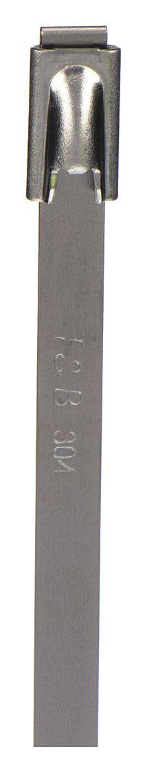 TY-RAP Cable Tie: 14 1/2 in Nominal Lg, 4 in Nominal Max. Bundle Dia., 0.31 in Wd, Silver, 2S, 50 PK (MPN LS-7.9-360B). Key specifications — Brand: TY-RAP; Locking Style: Ball Lock; Color: Silver.