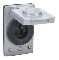 APPLETON ELECTRIC Weatherproof Cover with Receptacle: Single, 5-15, Gray, 125V AC, 15 A (MPN FSKJ5-15)