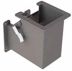 Wireway 90 Degree Elbow: 4 in Wd, 4 in Ht, 4 in, Hinged Cover with Quick-Release Latches, Steel (MPN F44LE9B). Key specifications — Cover Location: Inside; Brand: HOFFMAN; With Knockouts: No.