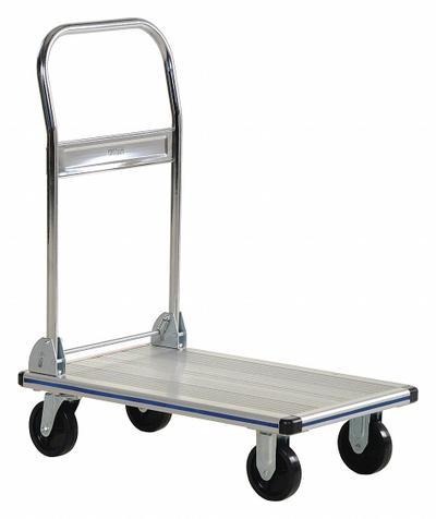 APPROVED VENDOR Platform Truck: 400 lb, 30 in L x 18 1/2 in W x 7 3/8 in H Deck - Aluminum-Deck Platform Trucks with Folding Handles
