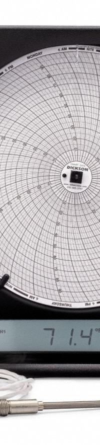 DICKSON Circular Chart Recorders: Circular Chart Recorders, Temp°C/Temp°F, Included, -148°F to 350°F (MPN KT8-40*N100). Key specifications — attr1000928: KT8-40*N100; attr1000936: DICKSON; attr1000955: Temperature °F; attr1000958: Circular Chart Recorders; attr1000929: +/-0.5F; attr1000937: NIST; attr1000930: Digital Display; attr1029513: Included.