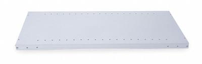 HALLOWELL Shelf: 48 in Overall Wd, 24 in Overall Dp, Solid Shelf, 18 ga, Light Gray - Solid Steel Shelves for Standard Metal Shelving