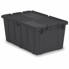 ORBIS Attached Lid Tote: 18 gal, 26 7/8 in x 17 in x 12 1/8 in, Black Body, Black Lid, Plastic (MPN FP243 Black Recycled). Key specifications — attr1188613: Plastic; attr1188631: ORBIS.