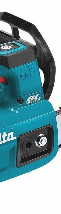 MAKITA Battery-Powered Chainsaw: 10 in Bar Lg, Top Handle, Adj/Auto Chain Oiler, 18 V, 22 cc (MPN XCU06Z). Key specifications — Brand: MAKITA.