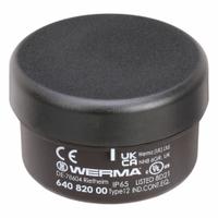WERMA Terminal Element: Tower Light Mount, For KombiSIGN 71, 1 11/16 in Overall Ht, 64082000. Key specifications — Brand: WERMA; Compatible with Series: KombiSIGN 71; Connection Type: Screw Terminal; Housing Color: Black; IP Rating: IP65; Mounting Location: Threaded Mount; Manufacturer Part Number: 64082000.