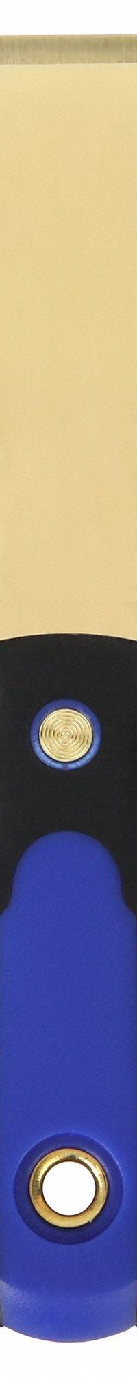 WESTWARD Scraper: Bld. Mat. Brass, Hdl. Mat. Polypropylene/TPR, Stiff, Tapered Bld. Shape (MPN 13A683). Key specifications — attr1004902: WESTWARD; attr1012057: Full; attr1014703: Plastic; attr1017570: Standard End; attr1029655: Straight; attr1034073: Bevel/ Offset.