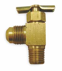 HANSEN Needle Valve: Angle Valve Body, Brass, 1/8 in Pipe Size, Flare x MIP, For Water Media, Flare (MPN 325). Key specifications — For Media: Water; Seal Material: Metal; Brand: HANSEN; Connection Gender - Side 2: Male; Connection Type - Side 1: Flare; Connection Type - Side 2: IPS; Connection Type: Flare x MIP.