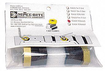 MITEE-BITE PRODUCTS INC MITEE-BITE T-Slot Fixture Clamp: Brass, Smooth Face, For 11/16 in T-Slot, 2 PK - T-Slot Hex-Edge Fixture Clamps