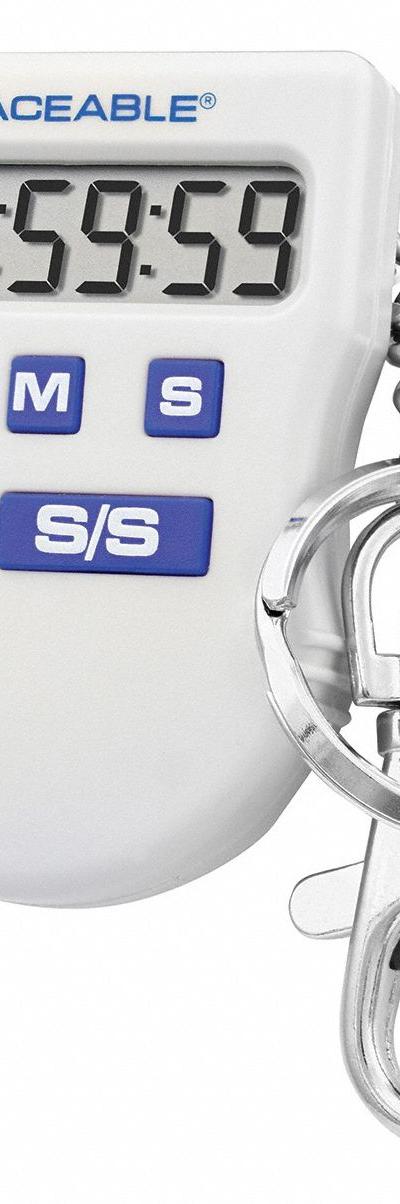 TRACEABLE Digital Timer: 3/4 in x 1 1/2 in x 2 in, 3/4 in Overall Dp, 1 1/2 in Overall Ht - Digital Timers