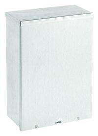 WIEGMANN Enclosure: Steel, 15 in x 12 in x 6 in, 3R, Solid Cover, Screw On, Galvanized (MPN RSC121506GNK). Key specifications — Brand: WIEGMANN; Closure Method: Padlock Hasp; Knockouts: Not Included.