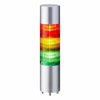 PATLITE Tower Light Assembly: 3 Tier, Sounder Tier Included, IP54, Amber/Green/Red, Direct Wire (MPN LR6-302WJBU-RYG). Key specifications — Manufacturer Part Number: LR6-302WJBU-RYG; Brand: PATLITE; Operating Voltage: 24V DC; Light Tier Color: Green.