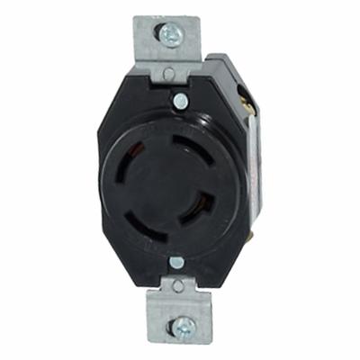 LEVITON Locking Receptacle: Non-NEMA, Black, 120/208V AC, 20 A Current Rating, 4 Poles - General Purpose Receptacles