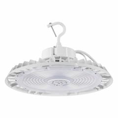 SYLVANIA UFO Hight Bay: 15,000 lm_18,000 lm_22,500 lm, 3500K/4000K/5000K, 39 ft – 49 ft Mounting Ht (MPN UFOHIBA3A/S150UNVD8SC7/BL). Key specifications — Color Temperature: 3500K; Voltage: 120 to 277V AC; LED Replacement For: 250W to 400W MH; Brand: SYLVANIA.