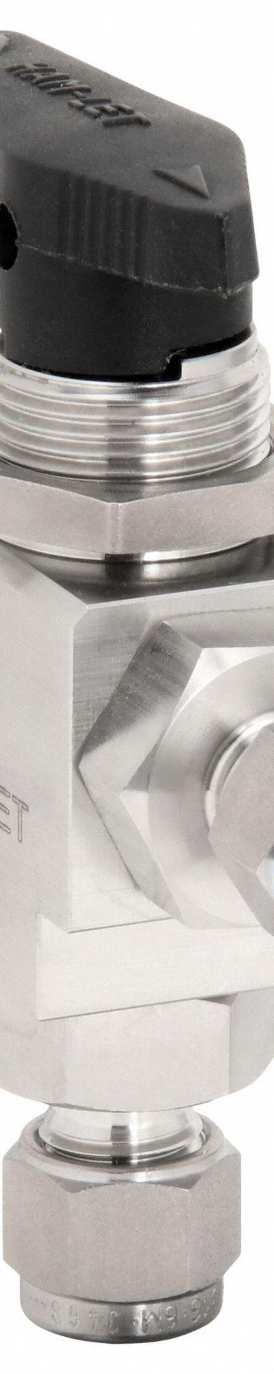 HAM-LET Manual Three-Way Ball Valve: 6 mm - Stainless Steel Ball Valves