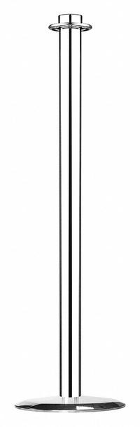 Contemporary Top Post: Contemporary, 33 5/8 in Post Ht, Steel, Flat, 35 in or Less, ADA Compliant (MPN 314U-1P-TAP). Key specifications — Brand: LAWRENCE METAL; Base Shape: Flat; Base Material: Cast Iron; Post Material: Steel; Post Finish: Polished Chrome.