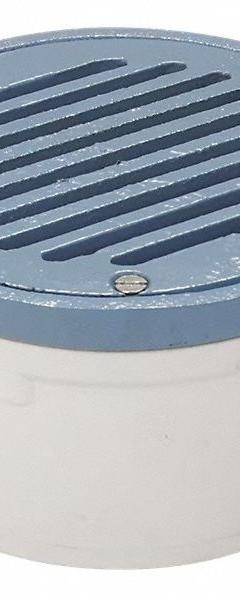 ZURN Floor Drain: 5 3/8 in Overall Dia, 5 5/16 in Grate Size, 4 in Nominal Pipe Size, PVC, Cast Iron (MPN FD2220-PV4). Key specifications — Brand: ZURN.