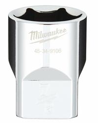 MILWAUKEE Standard Socket: SAE, 1/2 in Drive Size, 7/8 in Socket Size, 6-Point, Std, Chrome (MPN 45-34-9106). Key specifications — attr1204417: MILWAUKEE; attr1204392: Chrome.