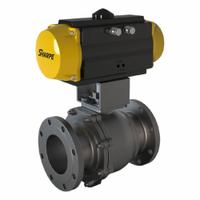 SHARPE Pneumatically Actuated Two-Way Ball Valve: 6 in Size, Carbon Steel, Flange x Flange (MPN 4350034080). Key specifications — Brand: SHARPE; Pilot Solenoid Voltage: Not Included.