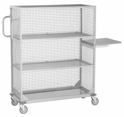 APPROVED VENDOR Utility Cart Panel: Overall Dim. 4 in W x 17 in H, Gray, Powder Coated - Back Panel Kits for Dual-Side-Access Wire Stock Carts