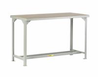 LITTLE GIANT Workbench: Fixed Ht, 48 in x 24 in, Gray, No Additional Components, Particleboard (MPN WSH1-2448-36). Key specifications — Included Components: No Additional Components; Brand: LITTLE GIANT; Color: Gray.