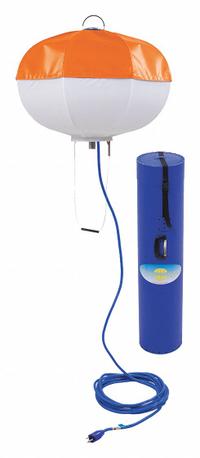 POWERMOON Temporary Job Site Light: LED, Corded, Balloon, 25 ft Power Cord Lg, 110V AC, Built-In (MPN PL1000LED110V). Key specifications — Includes Bulb: Built-In; Brand: POWERMOON; Cord Designation: SJOW; Cord Wire Gauge: 12 AWG; Job Light Type: Balloon; Lighting Technology: LED; NEMA Plug Configuration: 5-15P; Operating Voltage: 110V AC.