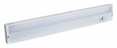 LED Under Cabinet Fixture: 22 in Lg, 710 lm, 2700K/3500K/4000K, 11 W, Plug-In or Hardwired, White (MPN UC22-3K-HL-UB). Key specifications — attr1262778: 120V AC; attr1262749: Plug-In or Hardwired; attr1262754: Integrated LED; attr1262758: Aluminum; attr1262760: Yes; attr1262765: LED; attr1262776: High/Low/Off; attr1262780: 2700K.