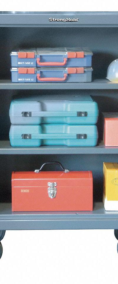 STRONG HOLD Storage Cabinet: Casters - Industrial Mobile Shelf Cabinets