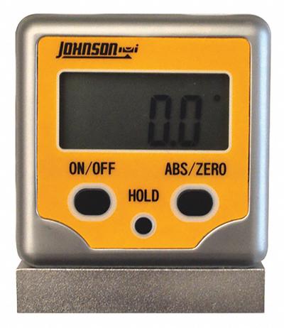 JOHNSON LEVEL Digital Angle Finder: Nonmagnetic, 2 3/8 in Overall Ht, 0°to 180°, Included - Digital Angle Finders