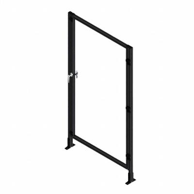 FAZTEK T-Slot Framing System Door: Stand-Alone, Black, Left Swing, 72 in H x 39 in W x 5 1/2 in D - Clear Plastic Standalone Door Kits
