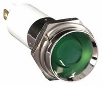 APPROVED VENDOR Protruding Panel Light: 12 mm Panel Mounting Hole Dia, LED, Green, Protruding Head (MPN 24M126). Key specifications — Brand: APPROVED VENDOR; Electrical Connection: 0.11 Male Quick Disconnect.