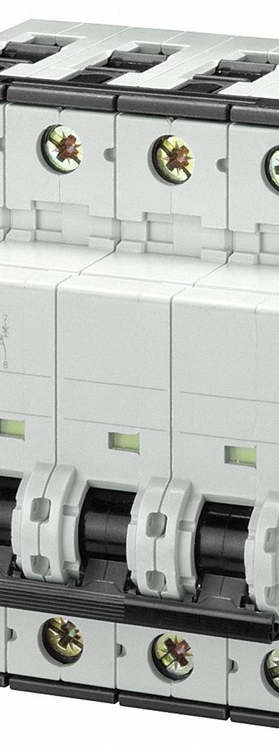 SIEMENS IEC Supplementary Protector: 63 A Amps - D-Curve, 4-Pole UL1077 DIN Rail-Mount Supplementary Protectors