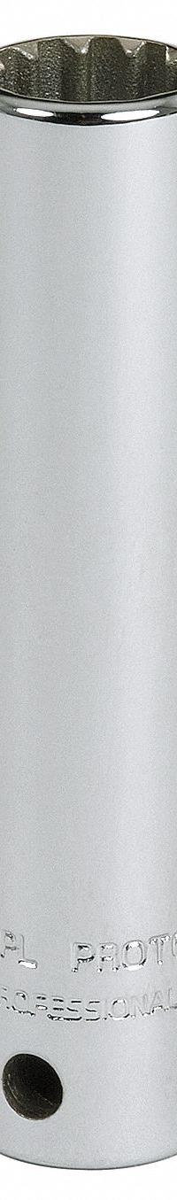 PROTO Socket: SAE, 1/4 in Drive Size, 3/16 in Socket Size, Spline, Deep, Chrome, Not Tether Capable (MPN J4706DPL). Key specifications — attr1204417: PROTO; attr1204392: Chrome.