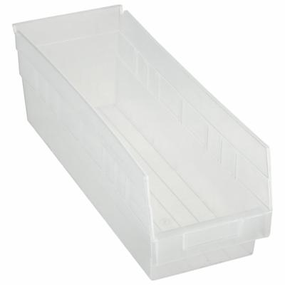 QUANTUM STORAGE SYSTEMS Shelf Bin: 17 7/8 in Overall Lg, 6 5/8 in x 6 in, Clear - Clearview Plastic Shelf Bins
