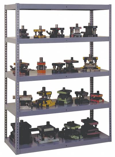 TENNSCO Boltless Shelving: Standalone, Extra-Heavy-Duty, 48 in x 18 in, 72 in Overall Ht - Extra-Heavy-Duty Solid Steel Decking Boltless Shelving