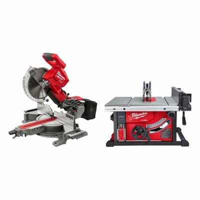 MILWAUKEE Miter Saw and Table Saw: 2 Tools, Miter Saw/Table Saw, 18 V DC Volt, Tool Only - Milwaukee 18V Cordless Tool Combination Kits