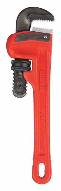 RIDGID Heavy-Duty Pipe Wrench: Cast Iron, 1 in Jaw Capacity, Serrated, 8 in Overall Lg, I-Beam (MPN 31005). Key specifications — attr309808: I-Beam; attr309815: Cast Iron; attr324941: RIDGID.