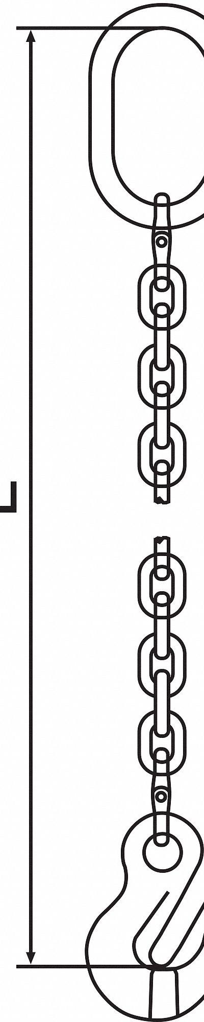 PEWAG Chain Sling: 9/32 in Chain Trade Size - Grade-120 Single-Leg Chain Slings