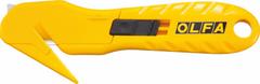 OLFA Hook-Style Safety Cutter: 6 1/4 in Overall Lg, Straight Handle, Textured, Steel, Yellow (MPN SK-10). Key specifications — attr307620: Yellow; attr307617: Straight; attr307618: Textured; attr307619: Steel; attr307627: Includes Tape Splitter; attr324885: OLFA.