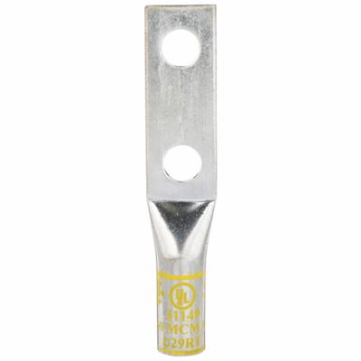 3M Compression Lugs: For 250 kcmil, Stranded Wire, 1/2 in Stud Size, Long - Two-Hole Compression Lugs