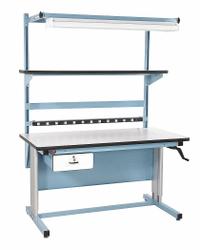 PRO-LINE Workstation: Adj Ht, Laminate, 60 in x 30 in, 330 lb Overall Load Capacity, Blue, Laminate (MPN BIB16). Key specifications — Brand: PRO-LINE; Height Adjustability: Adjustable Height.