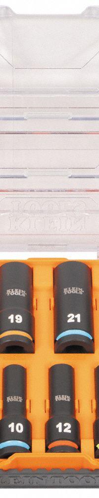 KLEIN TOOLS: 1/2 in Drive Size, Small Set (0-50 pieces) Set Size, 14 Pieces, 11, Manganese Phosphate (MPN 65111IMPCTM). Key specifications — attr1204251: KLEIN TOOLS; attr1215453: 1/2 in; attr1215454: 10 mm to 24 mm.