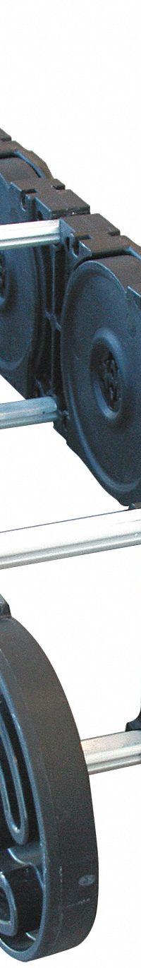 KABELSCHLEPP Cable and Hose Carrier: Open, 2 Channels, 3.7 in Cavity Ht, 6 in Cavity Wd, 60 in (MPN MC1250-6.00-RS-220-1V5). Key specifications — Brand: KABELSCHLEPP; Crossbar Material: Aluminum; Item: Cable and Hose Carrier; Series: M; Mounting Brackets Included: Without Mounting Brackets; Outside Width: 7.8 in; Outside Height: 3.8 in; Length: 60 in.