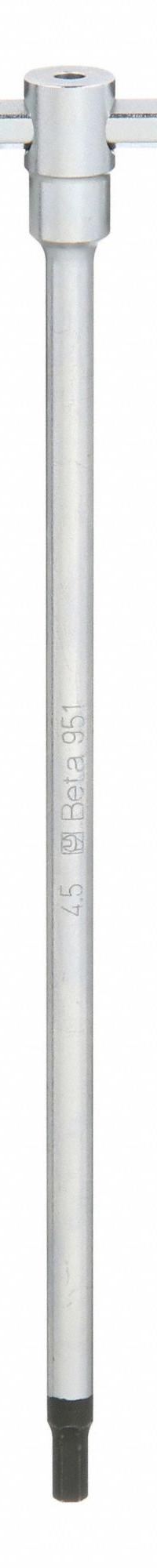 BETA Hex Key: 0 Ball Ends, 4.5 mm Tip Size, Metric, Long, Alloy Steel, Satin, 8 in Long Arm Lg, T (MPN 951). Key specifications — attr1205521: BETA; attr1205526: Satin.