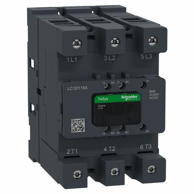 SCHNEIDER Contactor: Non-Reversing, 3 Poles, 3NO Contacts, 115 A - Non-Reversing IEC Contactors