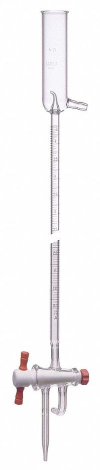 KIMBLE Straight Bore Buret: 50 mL, A, 740 mm, ±0.05 mL, 0.1 mL Inc, Borosilicate Glass (MPN 17054F-50). Key specifications — Closure Included: No; Tolerance: ±0.05 mL; Brand: KIMBLE; Body Material: Borosilicate Glass.