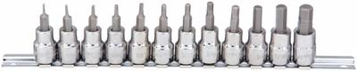 WESTWARD Socket Bit Set: 1 - 25 Pieces, 3/8 in Drive Size, 12 Pieces, 1 27/32 in Overall Lg - Hex Bit Socket Sets