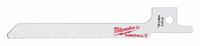MILWAUKEE Reciprocating Saw Blade: 18 Teeth per Inch, 3 5/8 in Blade Lg, 0.04 in Blade Thick, 5 PK (MPN 48-00-5163). Key specifications — attr1109198: 18; attr1109200: Rigid for Straight Cuts; attr1109201: Straight; attr1109209: MILWAUKEE.