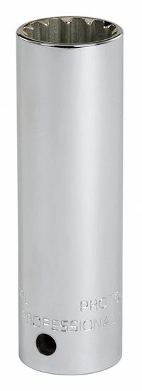 PROTO Socket: SAE, 1/2 in Drive Size, 9/16 in Socket Size, Spline, Deep, Chrome, Not Tether Capable (MPN J5318DPL). Key specifications — attr1204417: PROTO; attr1204392: Chrome.