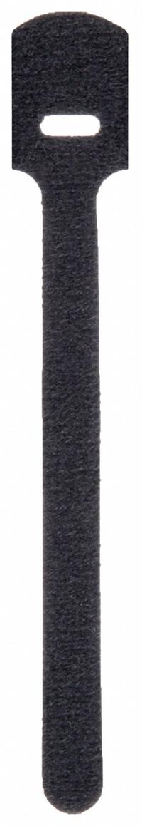 RIP-TIE Hook-and-Loop Cable Tie: 3.5 in Lg, 0.50 in, 0.25 in Wd, Nylon/Polyethylene, Black, 252 PK (MPN Q-35-252-BK). Key specifications — Max. Bundle Dia.: 0.50 in; Material: Polyethylene; Color: Black; Brand: RIP-TIE.