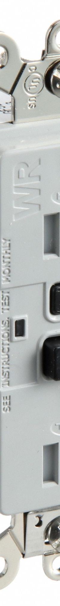 HUBBELL GFCI Receptacle: Duplex, 5-15, Gray, GFCI, 125V AC, 15 A, 2 Pole / 3 Wire (MPN GFSG5262GRY)
